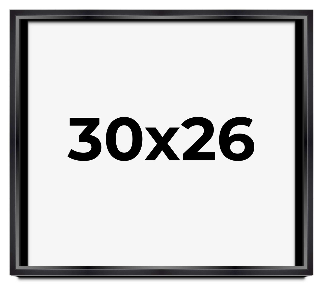 30x26 Minimalist Shadow Box Black Picture Frame - UV Acrylic, Backing, Hanging Hardware